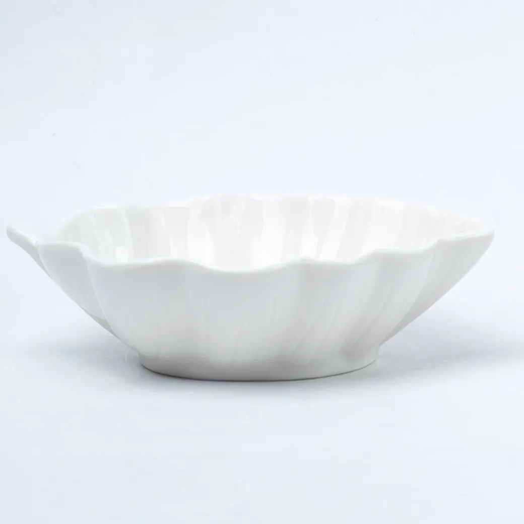 Off White Ceramic Dish - Pack Of 3, Plain