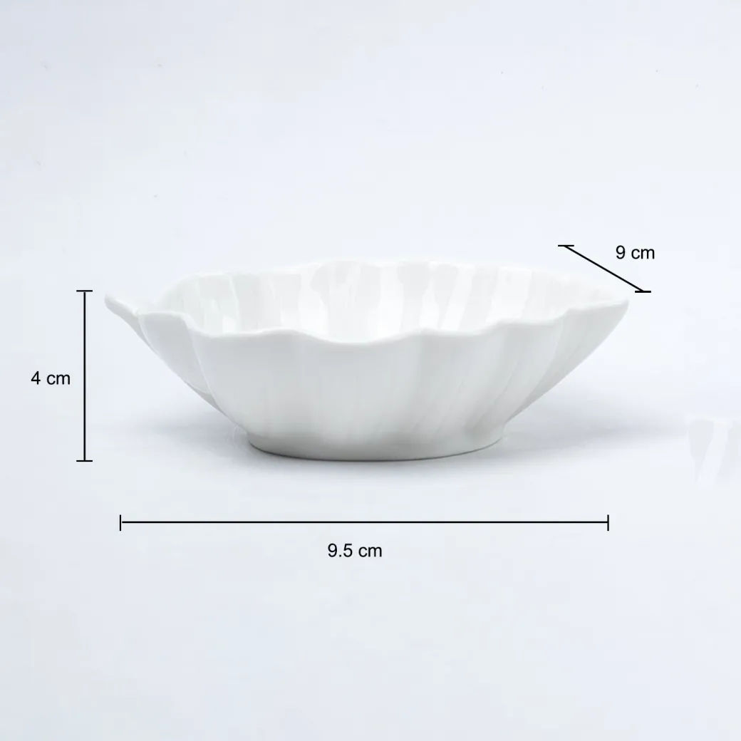 Off White Ceramic Dish - Pack Of 3, Plain