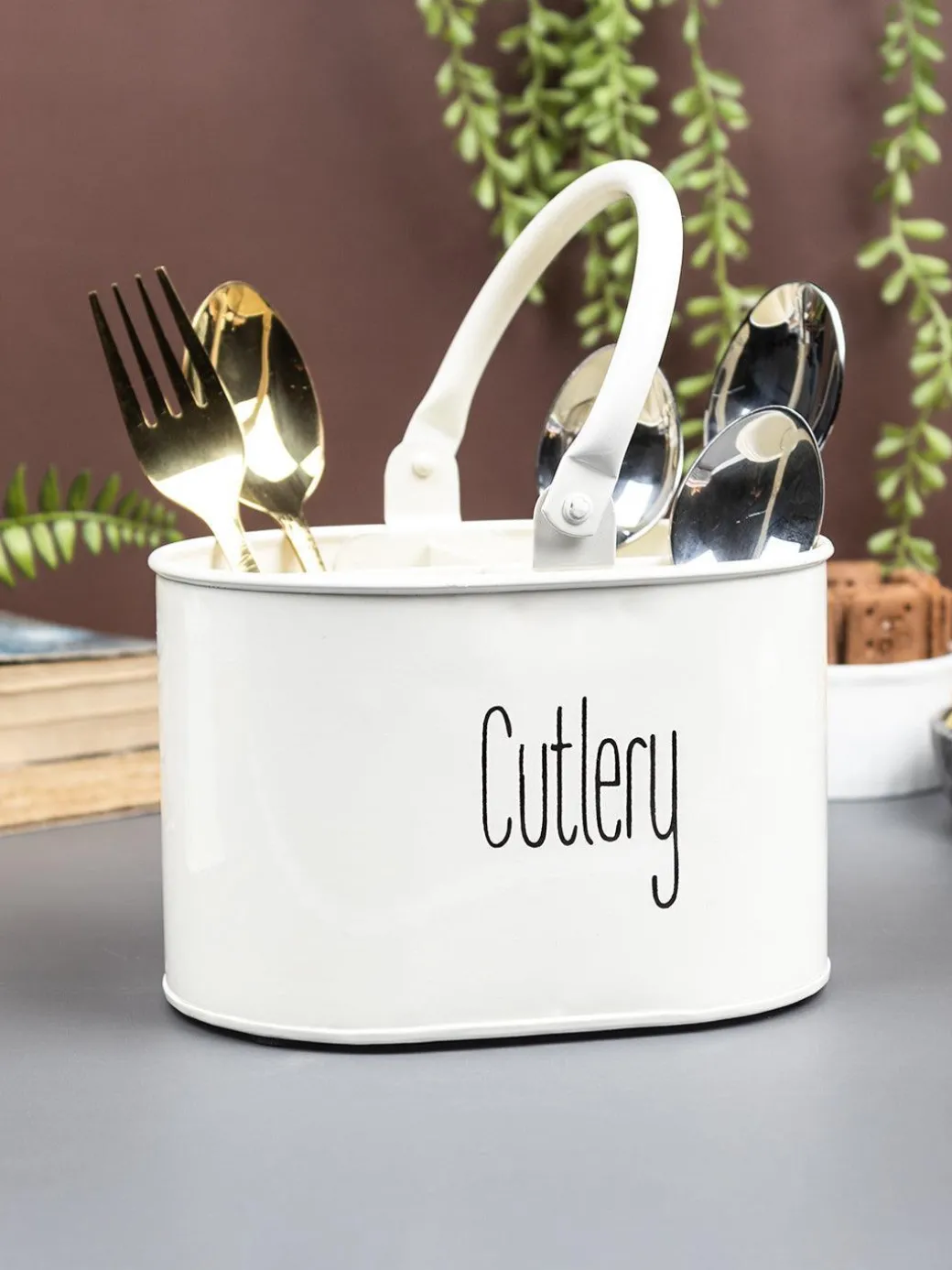 Off White Cutlery Holder