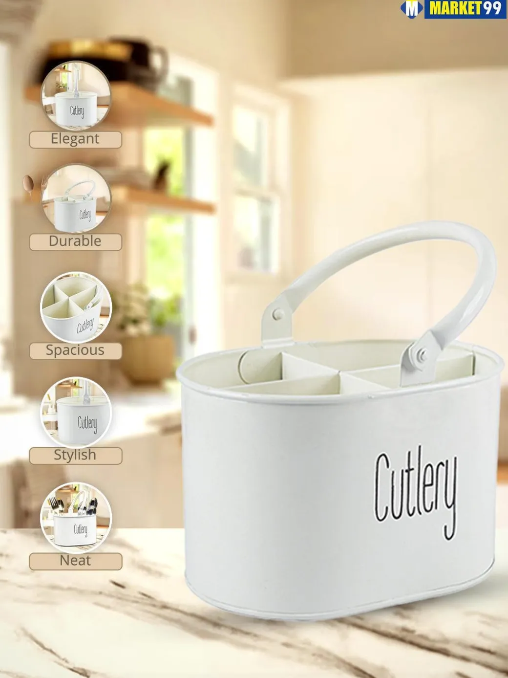 Off White Cutlery Holder