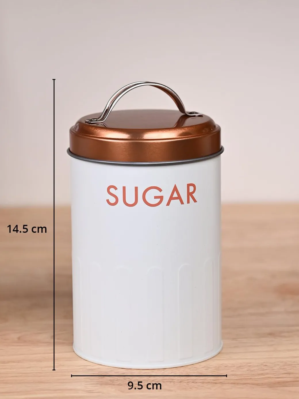 Off-White Iron Jar Set of 3 - Cylindrical Shape