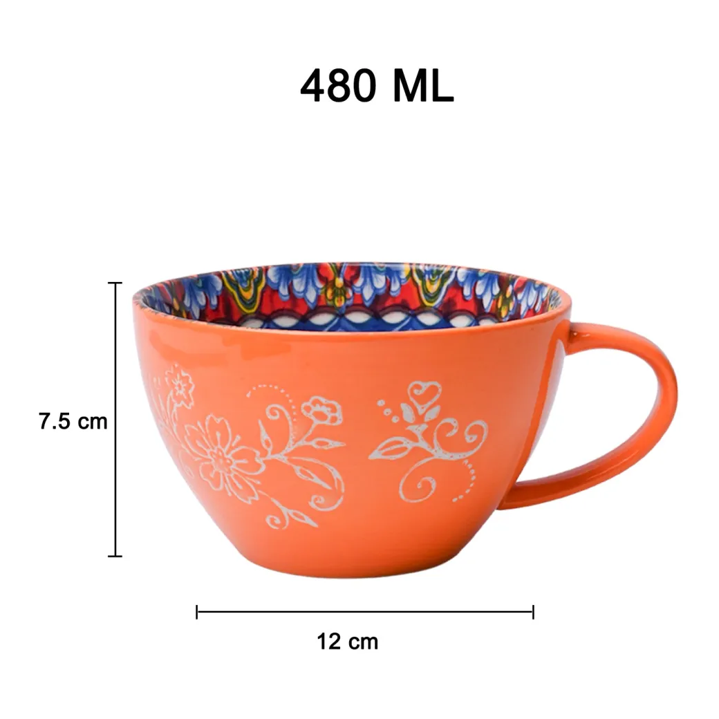 Orange Geomatry 480ml Cup