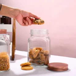Pack Of 2 Glass Jar Set, 1100mL Each