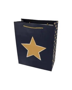 Paper, Gift Bag Pack Of 3, Printed Star, Glitter : Finish, Multicolor