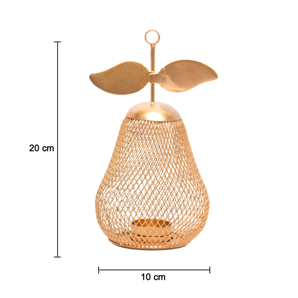 Pear T- Lite Holder - Golden & Metal
