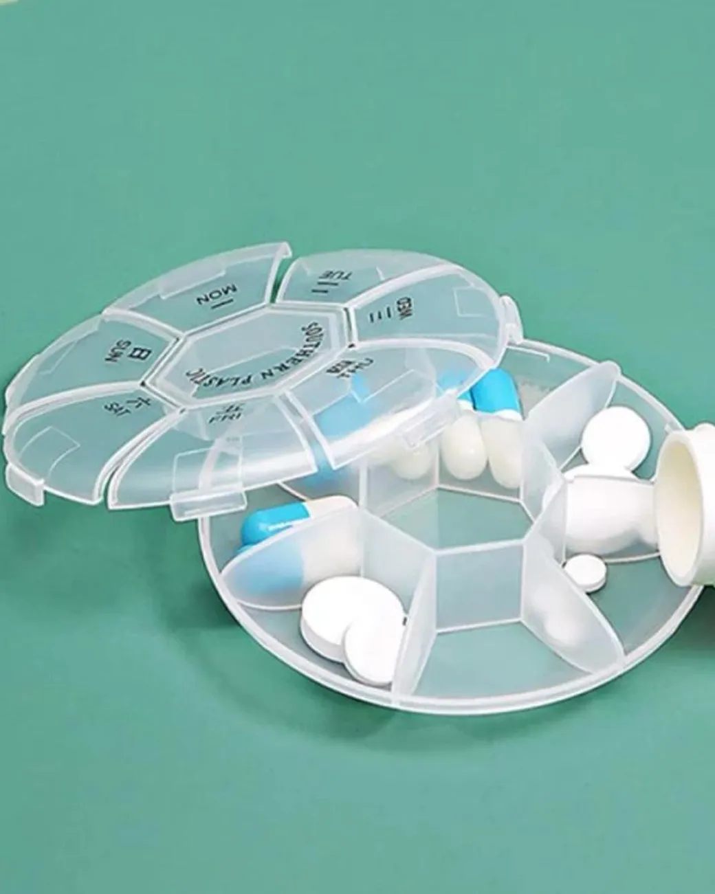 Pill Box, Transparent, Plastic