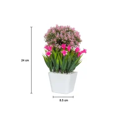 Pink Artificial Flower Pot For Home Decor