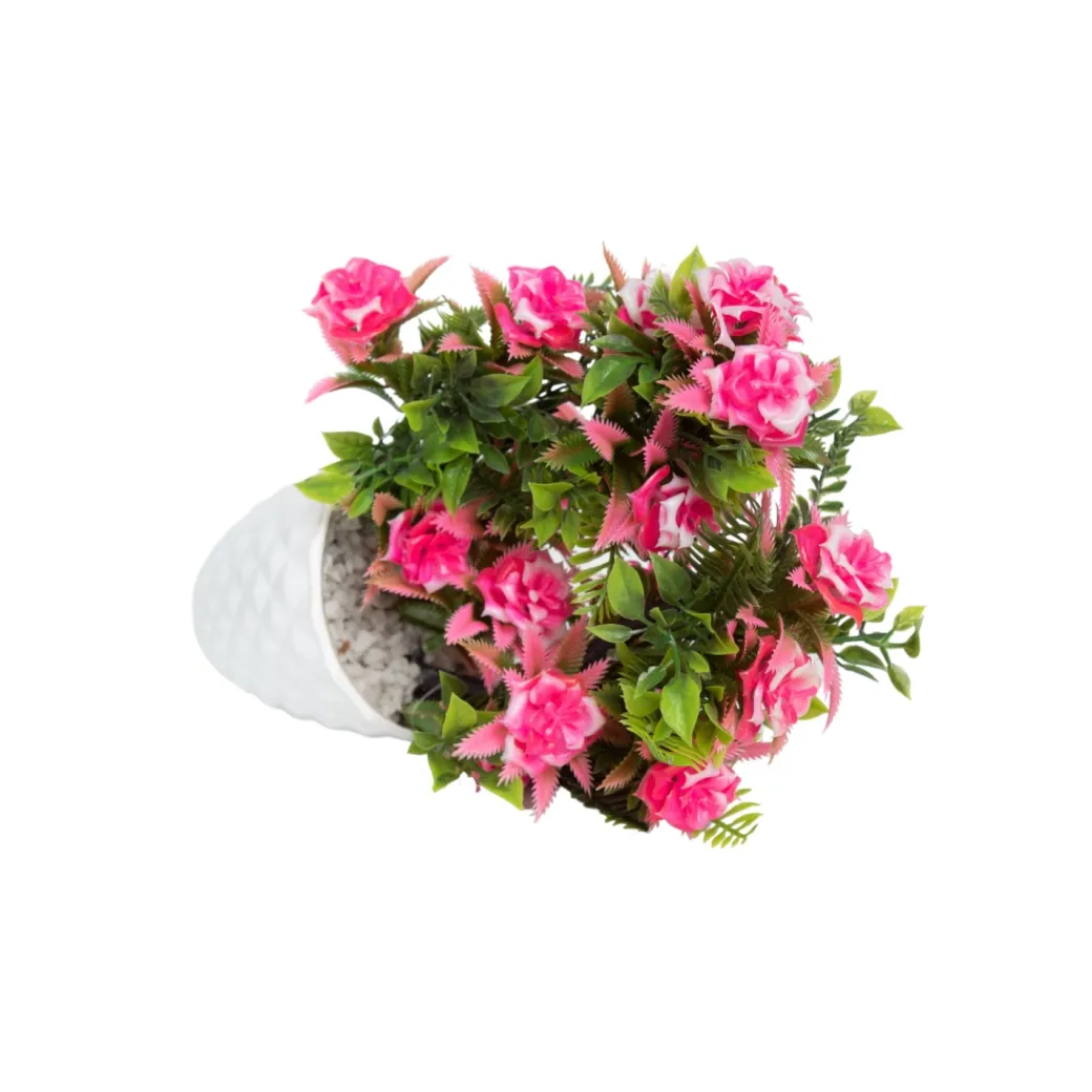 Pink Artificial Flower Vase Home Decor