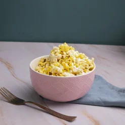 Pink Ceramic Bowl - 580Ml, Fish Scale