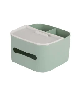 Plastic + Wood, Table Organizer, Geometric, Matt : Finish, Multicolor