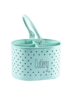 Polka Dot Cutlery Holder - Green