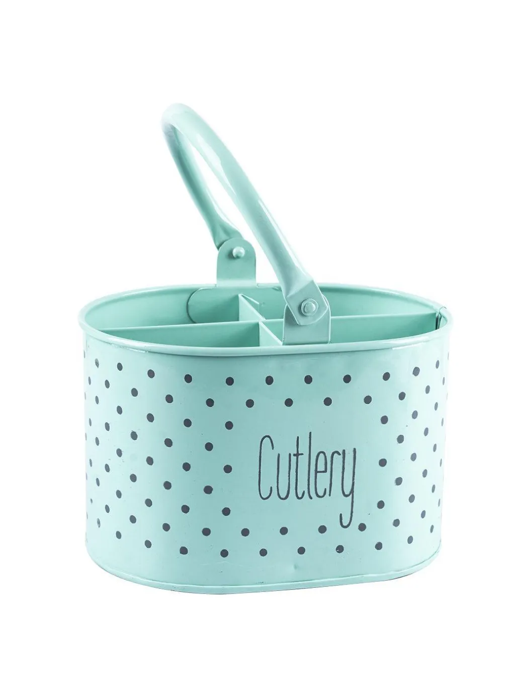 Polka Dot Cutlery Holder - Green