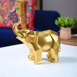 Radiant Elephant Decor Object - Golden Gleam