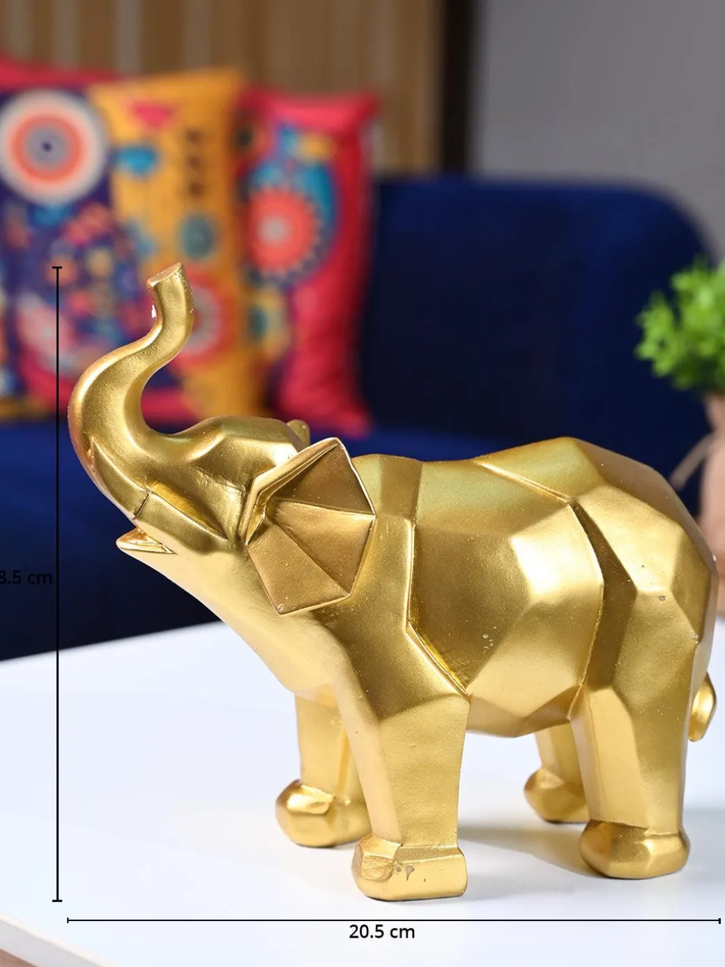 Radiant Elephant Decor Object - Golden Gleam