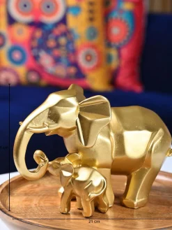 Radiant Elephant Decor Object Showpiece- Golden Gleam