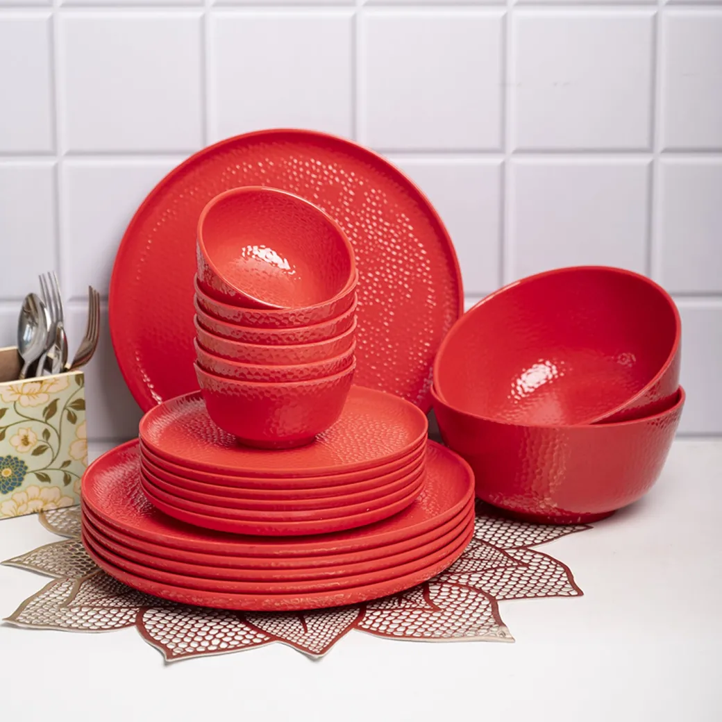 Red Dinner Sets - 20 Pcs