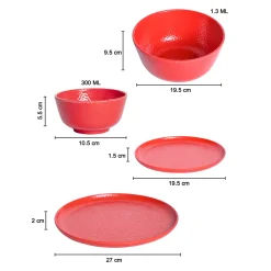 Red Dinner Sets - 20 Pcs