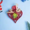 Red Heart - Christmas Hanging Ornaments- Heart Set Of 2 Pcs