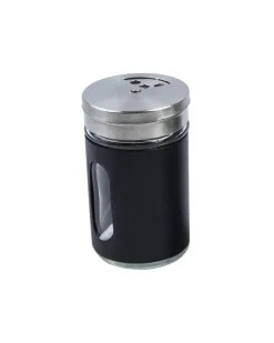 Salt & Pepper Shaker, Black & White, Stainless Steel & Glass, Set of 2