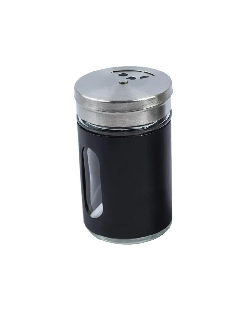Salt & Pepper Shaker, Black & White, Stainless Steel & Glass, Set of 2