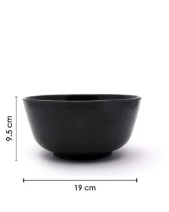 Serving Bowls, Mixing Bowl, Black, Hammered, Melamine, Set of 2