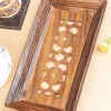 Sheesham Wood Handcrafts Coffee Serving Tray with Handles