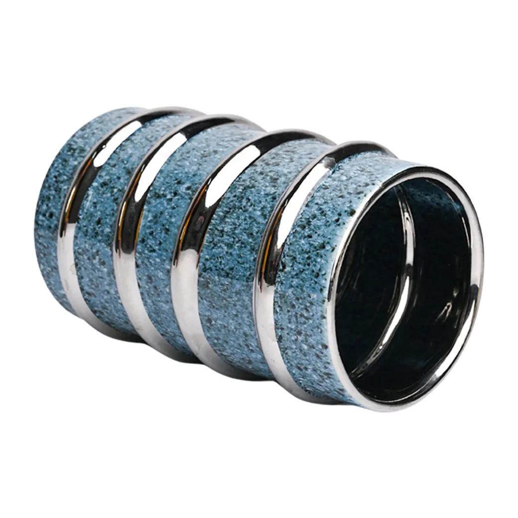 Silver Edge + Ribbed Vase