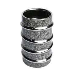 Silver Edge + Ribbed Vase