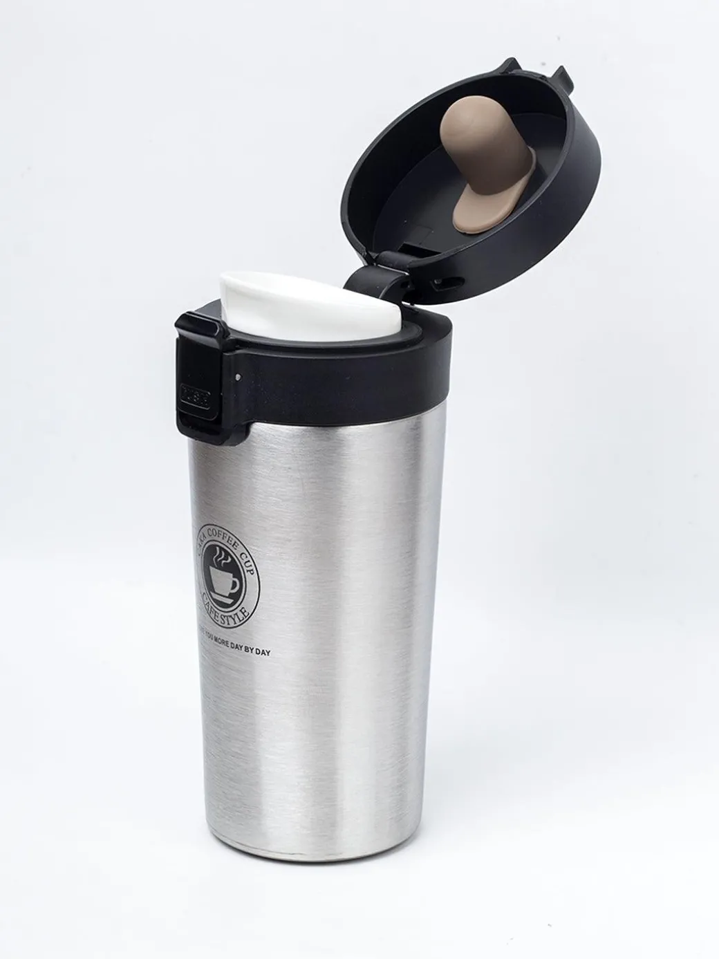 Silver Travel Mug With Lid - 350mL