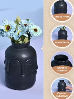 Sophisticated Black Ceramic Vase