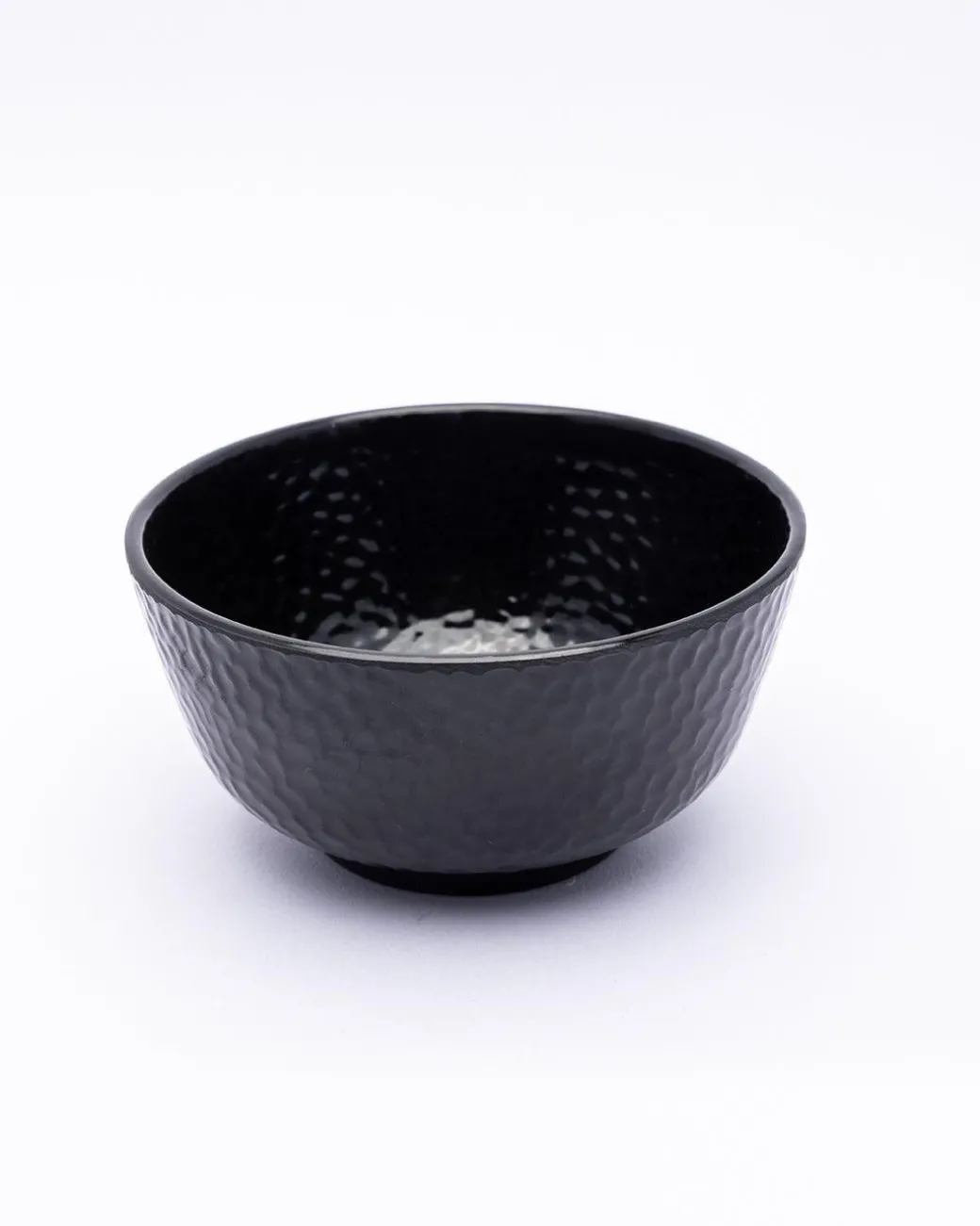 Soup Bowl, Hammered, Melamine, Black, Set of 6