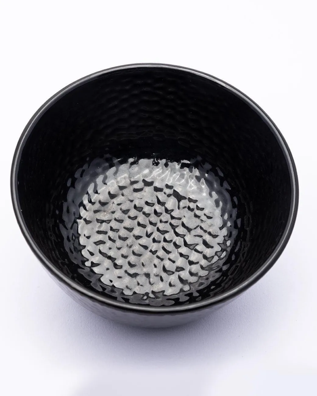 Soup Bowl, Hammered, Melamine, Black, Set of 6
