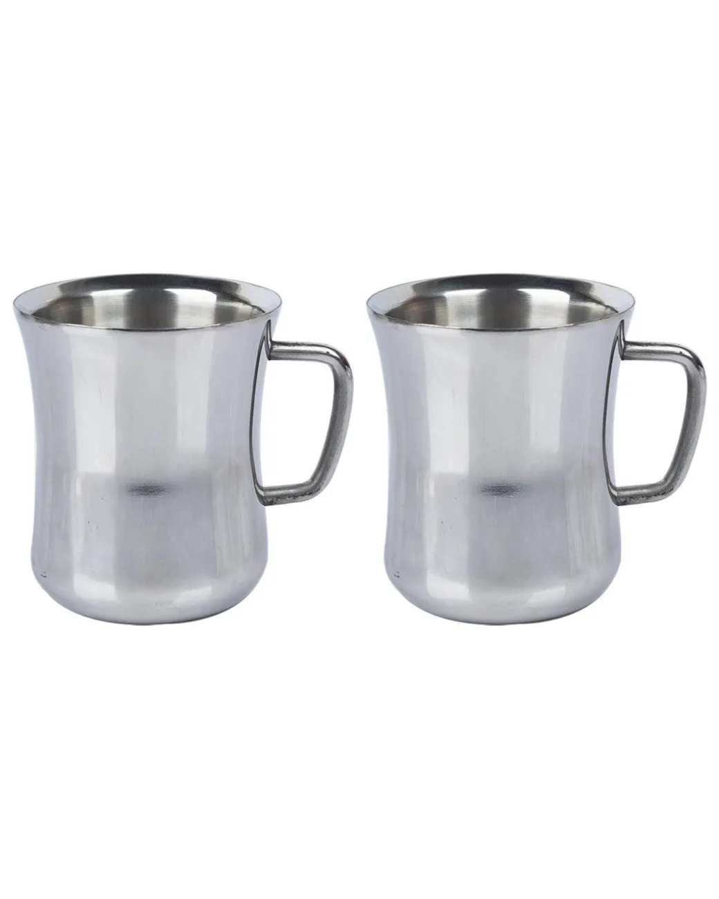 Stainless Steel Solid Tea & Coffee Mugs ( Set Of 2, 300 mL, Silver Colour )