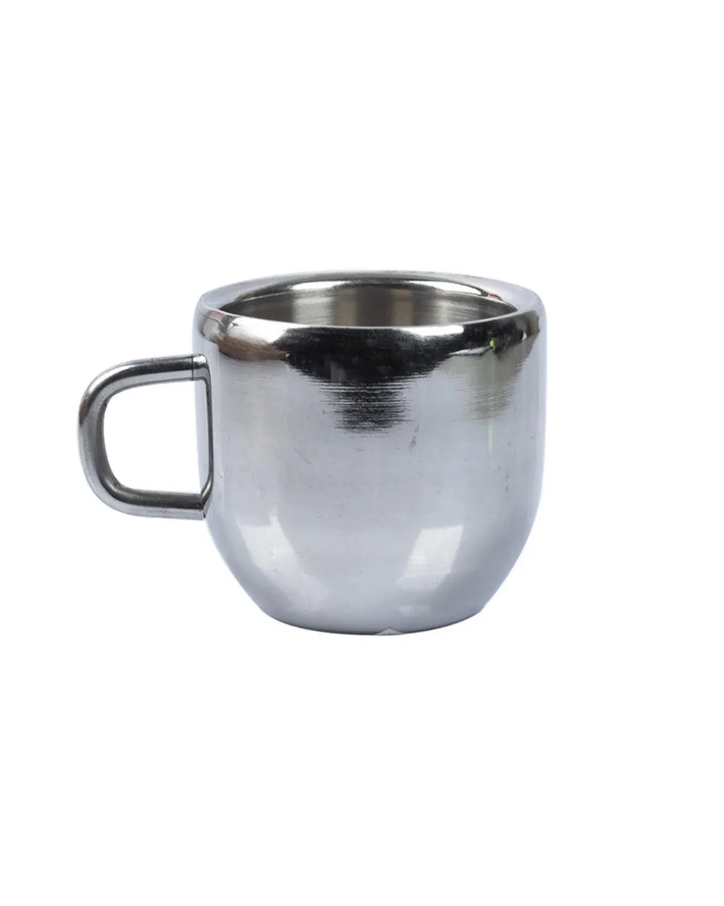 Stainless Steel Solid Tea & Coffee Mugs ( Set Of 6, 100 mL, Silver Colour)