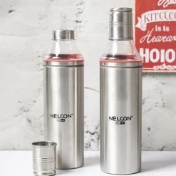 Steel Oil Dispenser Set Of 2 Pcs (Each 1000 Ml)