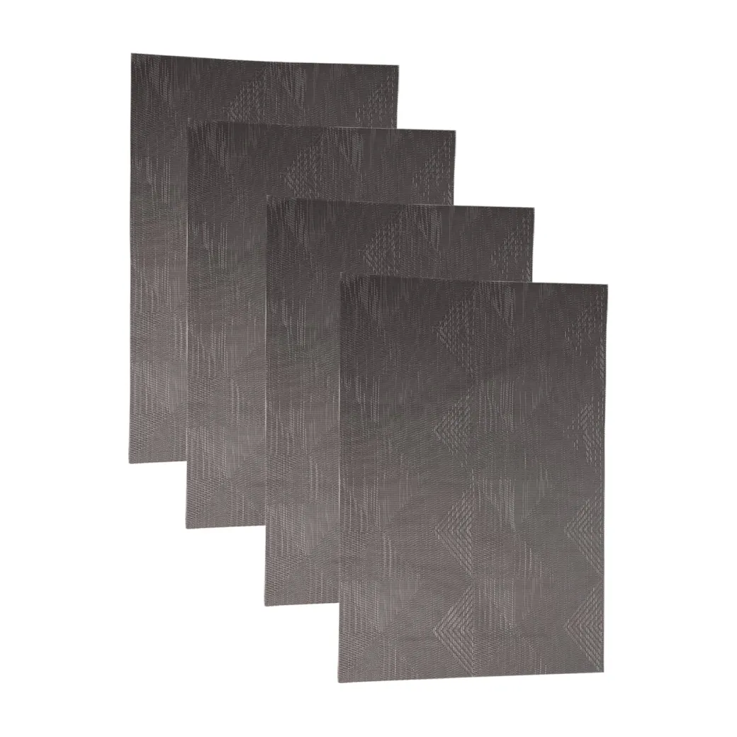 Stone Grey Tringle Pattern - Placemat Mat Set Of 4