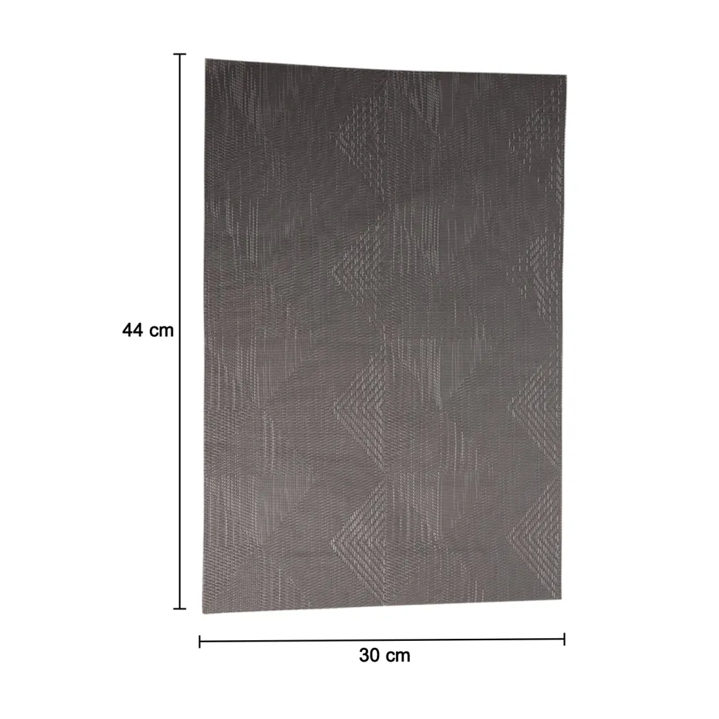 Stone Grey Tringle Pattern - Placemat Mat Set Of 4