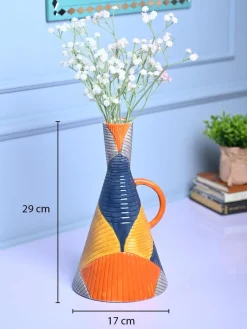 Striped Sophistication - Multi-Color Asymmetrical Vase
