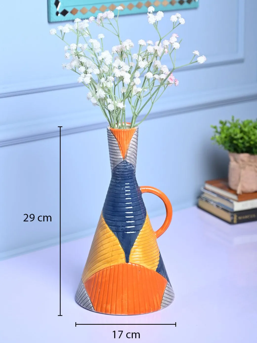 Striped Sophistication - Multi-Color Asymmetrical Vase