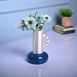 Stylish Blue Ceramic Vase