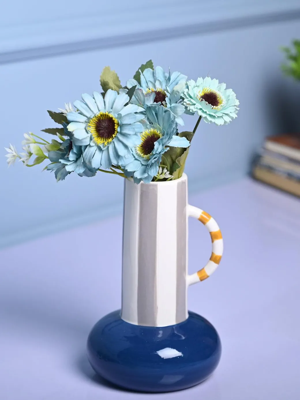 Stylish Blue Ceramic Vase