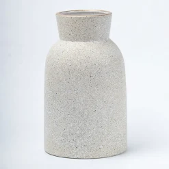 Stylish Flower Holder 'GOURD' Vase - Off White, Stone Finish