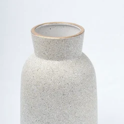Stylish Flower Holder 'GOURD' Vase - Off White, Stone Finish