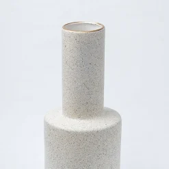 Stylish Flower Holder Vase - Off White, Stone Finish