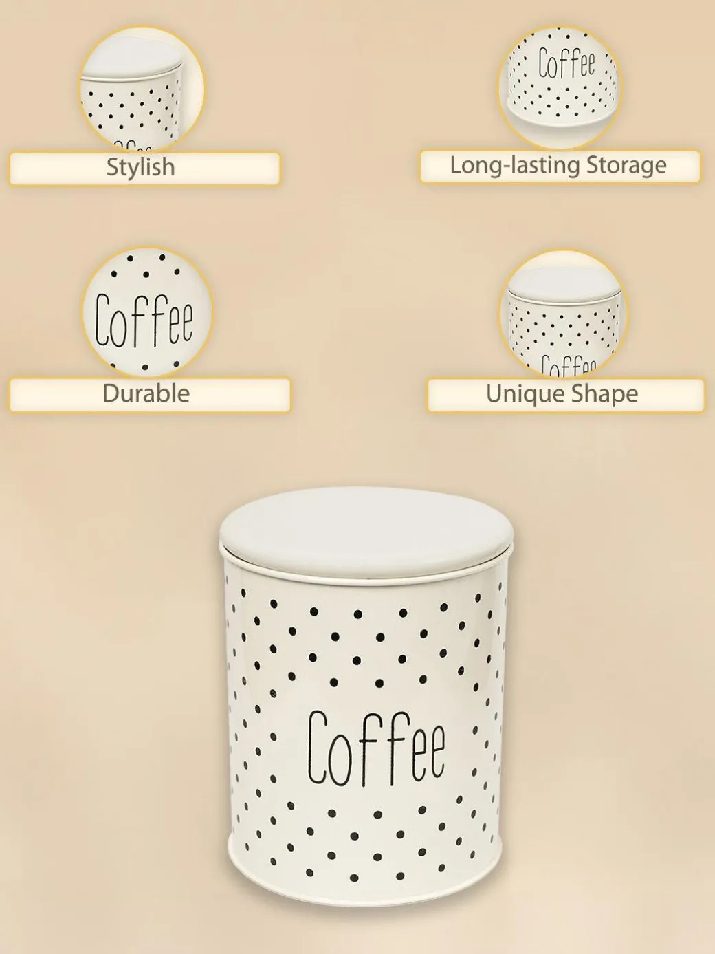 Stylish Ivory Coffee Jar
