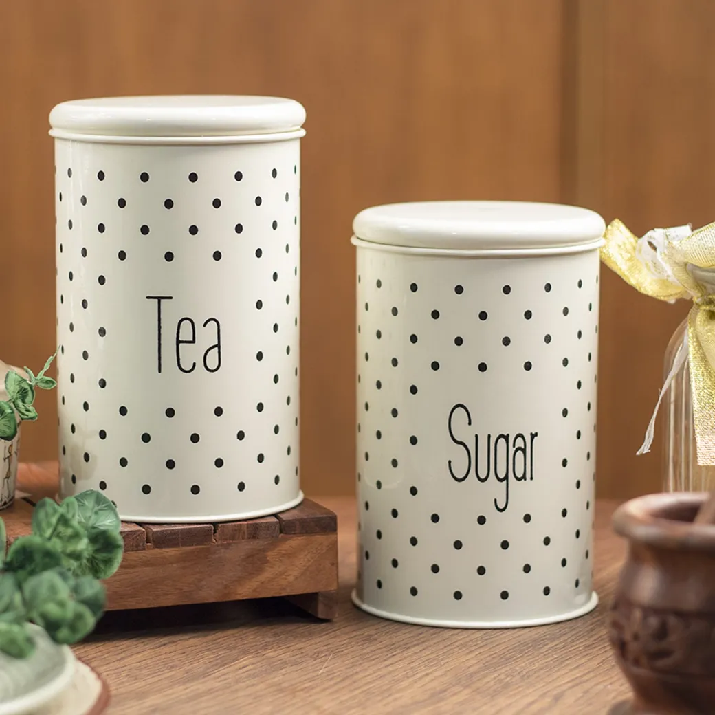 Stylish Ivory Tea & Sugar Jar (Each 1000 Ml)