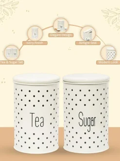 Stylish Ivory Tea & Sugar Jar (Each 1000 Ml)