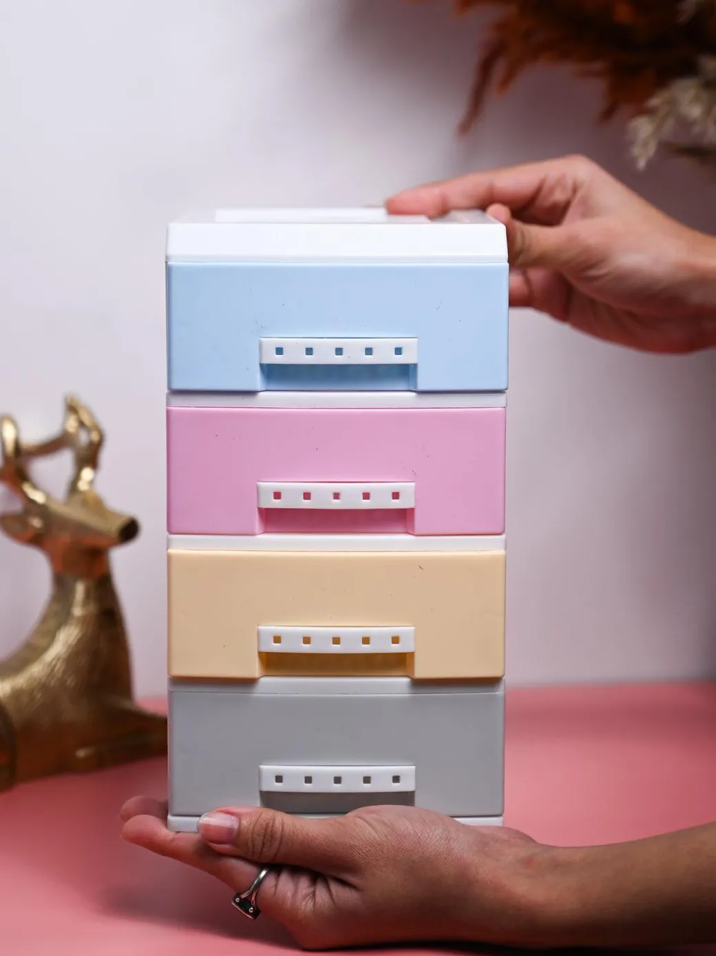 Stylish Multicolor 4 Layer Table Drawer