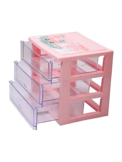 Stylish Pink 3 Layer Table Drawer