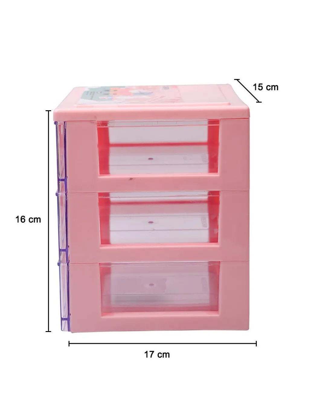Stylish Pink 3 Layer Table Drawer